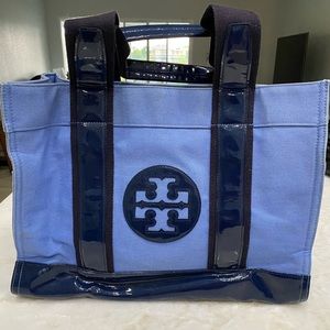 Tory Burch Blue Canvas Tote